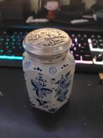 Delfts Blauw Pot met Zilveren Deksel, Ophalen of Verzenden