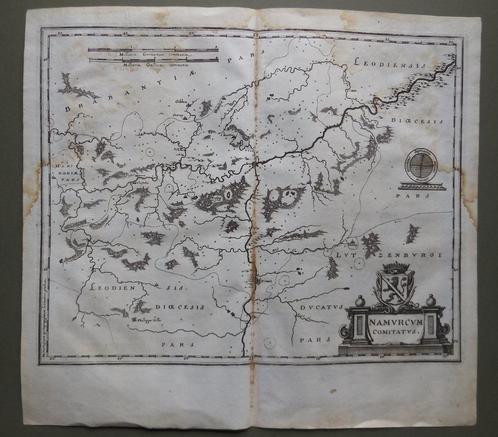 Oude kaart Namurcum Comitatus Namen, Namur België 1630 ?, Boeken, Atlassen en Landkaarten, Zo goed als nieuw, Overige atlassen