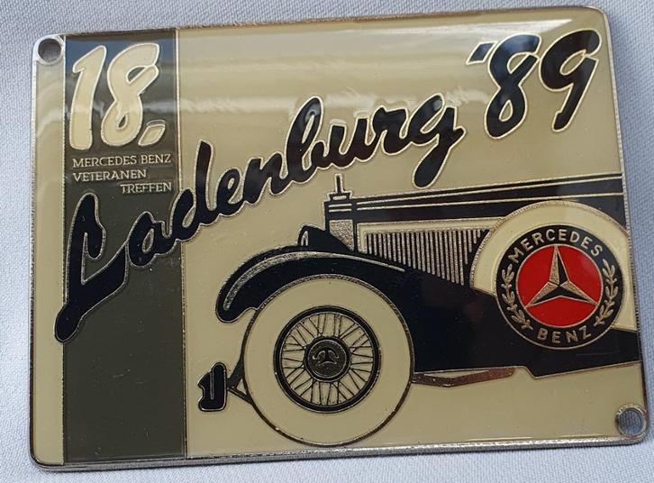 Grille badge 18e Mercedes Benz Veteranen Treffen 1998, Verzamelen, Automerken, Motoren en Formule 1, Zo goed als nieuw, Auto's