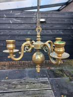 4 armige koperen kaarsenkroon, kaarsenhouder, kroonluchter, Ophalen of Verzenden