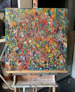 Valera- Kleurrijke abstract- Handgeschilderd- Uniek, Antiek en Kunst, Ophalen of Verzenden