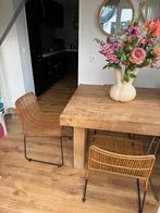 Set van 4 rotan eetkamerstoelen, Ophalen, Gebruikt, Bruin, Bohemian