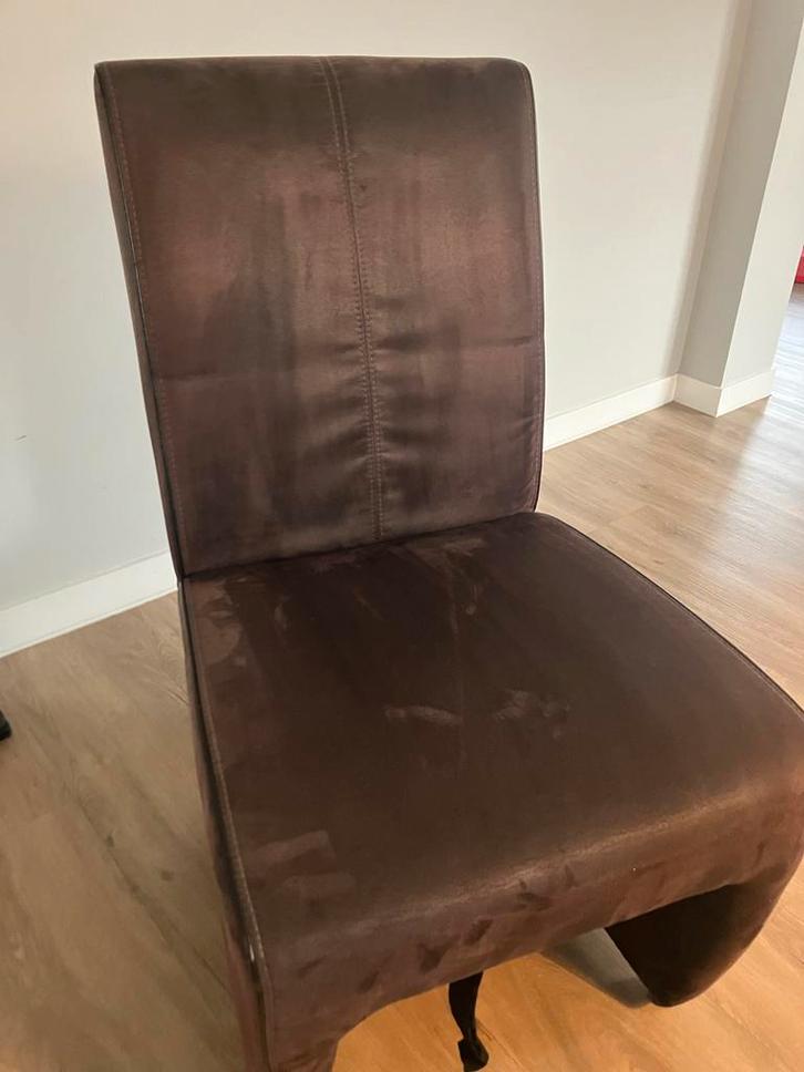 Zwarte eetkamerstoelen 6 stuks, Huis en Inrichting, Stoelen, Gebruikt, Vijf, Zes of meer stoelen, Stof, Zwart, Ophalen