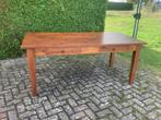 Massief eiken tafel, 180 x 90, gebeitst en gelakt, Huis en Inrichting, Tafels | Eettafels, 50 tot 100 cm, 150 tot 200 cm, Gebruikt