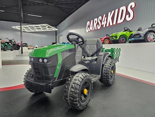 Farmer Tractor - leren zit - 12 volt - aanhanger - met RC, Kinderen en Baby's, Speelgoed | Speelgoedvoertuigen, Nieuw, Afstandsbediening