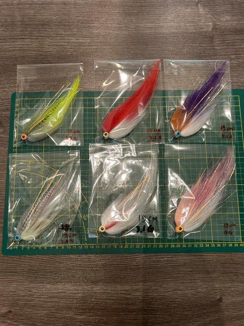 Snoek streamers met uv. Skull Fiber baitfish. 19cm-3/4g., Watersport en Boten, Hengelsport | Vliegvissen, Nieuw, Overige typen