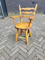 Lage eiken houten stoel, Ophalen, Gebruikt, Bruin, Eén