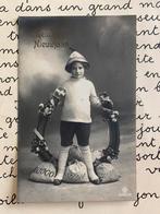 1914 Gelukkig Nieuwjaar - Geluk - klaver 4 hoefijzer geld II, Ophalen of Verzenden, Voor 1920, Gelopen, Feest(dag)