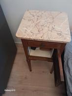 Brocante nachtkastje met marmeren plaat,met deurtje voor po, Ophalen