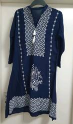 Maat S Blauw wit jurk tuniek Indiase kameez kurta kamiz, Ophalen of Verzenden, Zo goed als nieuw, Maat 36 (S), Blauw