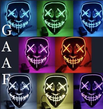 the Purge Masker Halloween gezichtsmasker led neon horror  beschikbaar voor biedingen