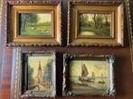 4 olieverfschilderijen vroeg 20e eeuw, Antiek en Kunst, Kunst | Schilderijen | Klassiek, Ophalen of Verzenden