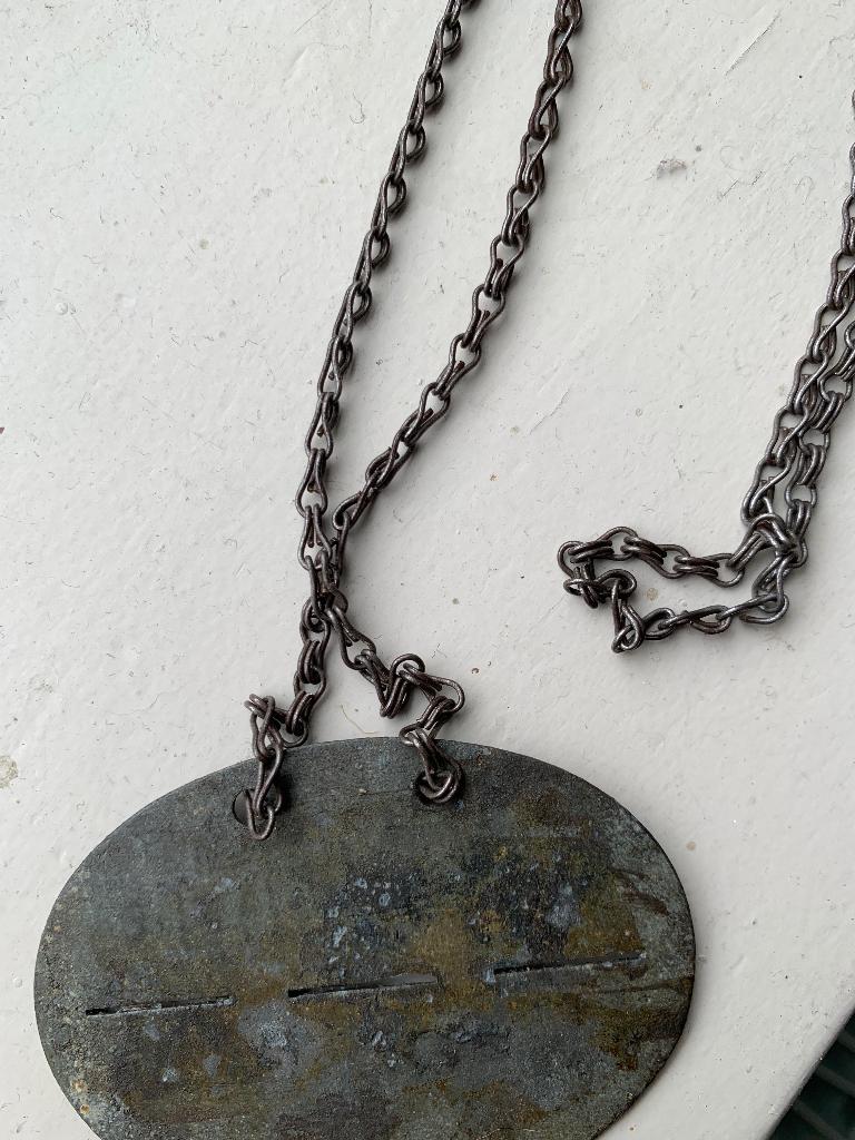 Erkennungsmarke, duits, helm. Dogtag. Wo2, Ophalen of Verzenden, Duitsland, Helm of Baret