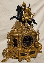 antieke franse pendule met strijder te paard, Antiek en Kunst, Antiek | Klokken, Ophalen of Verzenden