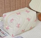 Nieuwe doorgestikte make-up tasje Cosmetic Bag, Makeup Pouch, Ophalen of Verzenden, Nieuw, Roze, Dame