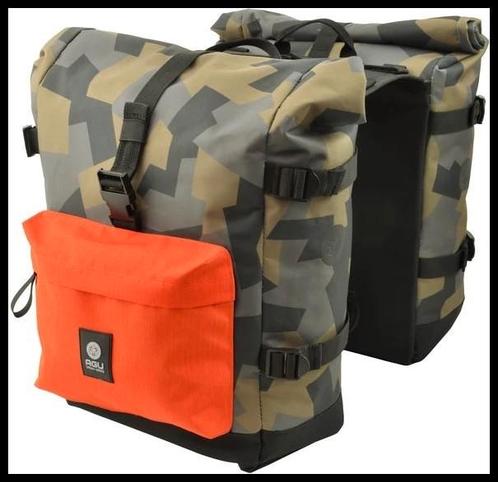 Agu dubbele fietstas urban trend h2o roll-top camo oranje, Fietsen en Brommers, Fietsaccessoires | Fietstassen, Nieuw, Ophalen of Verzenden
