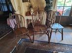 3 oude houten Engelse Windsor Backwheel stoelen, Antiek en Kunst, Ophalen