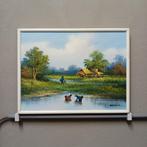 Schilderij Somsak Chowtadapong Thailand Landschap Jaren 70's, Antiek en Kunst, Ophalen of Verzenden