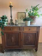 Vintage houten dressoir met marmeren blad, Ophalen, Gebruikt