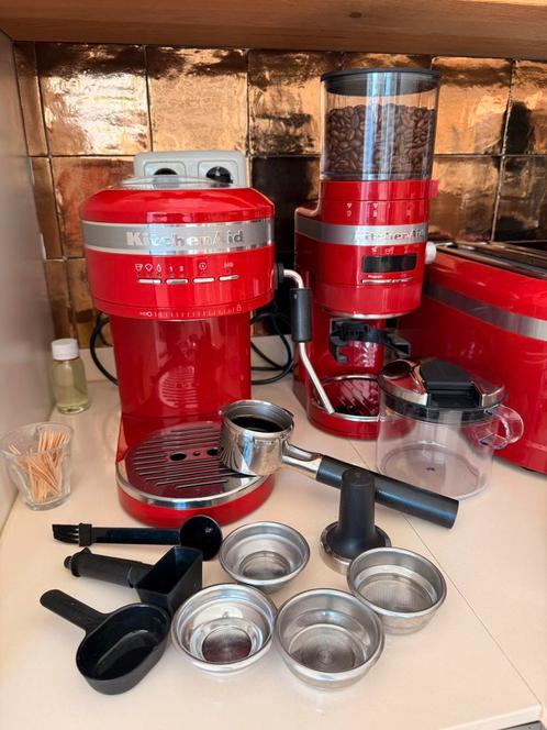 KitchenAid koffiemolen en espressomachine, Witgoed en Apparatuur, Koffiezetapparaten, Zo goed als nieuw, Espresso apparaat, Ophalen
