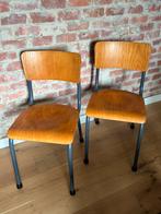 Vintage schoolstoelen - 4 beschikbaar, Huis en Inrichting, Ophalen, Gebruikt, Bruin, Vintage
