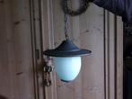 Jaren 50  hang lamp glas/metaal, Ophalen of Verzenden