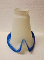 Vintage Lampenkapje Wit/Blauw, Gebruikt, Blauw, Ophalen of Verzenden, Rechthoekig