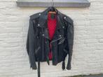 Leren motorjack maat 52 zwart vintage, Ophalen, Tweedehands, Jas | leer