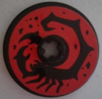 Lego Vikings Schild Schild Technic, Disk 3 x 3 with Black Sc beschikbaar voor biedingen