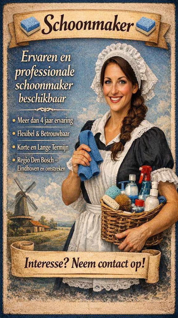 Schoonmaak, Vacatures, Vacatures | Schoonmaak en Facilitaire diensten, Vanaf 10 jaar, Overige vormen