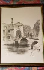 Vintage tekening van Begijnhof te brugge door Miel Baer, Ophalen of Verzenden