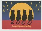 Poezen 2000 Ontwerp Tom Paauw Een Prettige Eeuwwisseling, Verzamelen, Ansichtkaarten | Themakaarten, Gelopen, Verzenden, 1980 tot heden