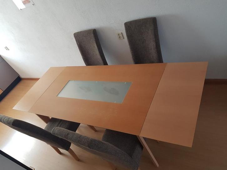 Uitschuifbare eettafel, Huis en Inrichting, Tafels | Eettafels, Gebruikt, 50 tot 100 cm, 200 cm of meer, Vijf personen of meer