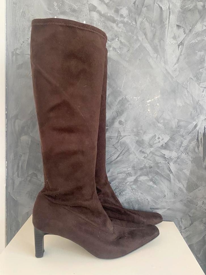 Donkerbruine suède hoge stretch leren laarzen bruin leer 39, Kleding | Dames, Schoenen, Zo goed als nieuw, Hoge laarzen, Bruin