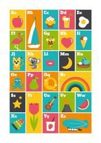 Poster ABC alfabet kinderkamer babykamer kinderen leren A3, Rechthoekig Staand, Verzenden, Nieuw, A1 t/m A3
