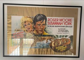 Filmposter Gold (Roger Moore) Ingelijst beschikbaar voor biedingen