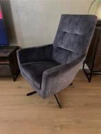Nette grijze velvet draaifauteuil stoel, Huis en Inrichting, Fauteuils, Ophalen, 100 tot 125 cm, Hotel chique industrieel, Zo goed als nieuw