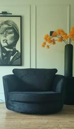 Ronde XL fauteuil / stoel / loveseat - zwart velours/velvet, Huis en Inrichting, Ophalen, Zo goed als nieuw