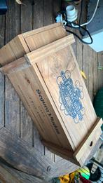 Mooie grote  houten wijndoos (fles 150ml), Ophalen, Zo goed als nieuw, Minder dan 50 cm