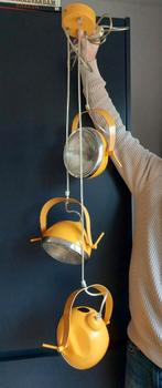 Vintage retro hanglamp met koplampen, Huis en Inrichting, Lampen | Hanglampen, Ophalen, Gebruikt, Minder dan 50 cm