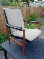 Vintage stoel teakhout Scandinavisch design, Ophalen, Gebruikt, Bruin, Hout