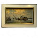 J.P.Molenaar (1914-1990) - 'haven Rotterdam', Antiek en Kunst, Ophalen of Verzenden