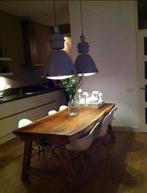 2 x hanglamp vintage EFC Industrielamp uit 1950, Ophalen, Metaal, Industrieel modern, 75 cm of meer
