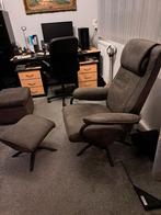 Relaxfauteuil met voetenbank, Huis en Inrichting, Fauteuils, Gebruikt, 75 tot 100 cm, Ophalen of Verzenden, Metaal