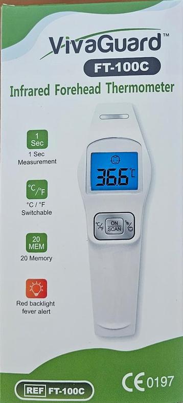 Infrarood Thermometer VivaGuard FT-100C + Batterij beschikbaar voor biedingen