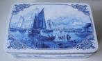 2 Koekblikken "Delfts blauw" met zeilschepen, 20,8 x 13,5 x, Verzamelen, Koek(jes), Ophalen of Verzenden, Zo goed als nieuw