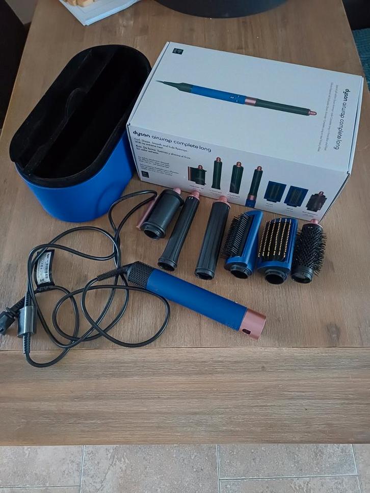 Dyson Airwrap Complete Long blauw, Sieraden, Tassen en Uiterlijk, Uiterlijk | Haarverzorging, Zo goed als nieuw, Föhn of Haardroger