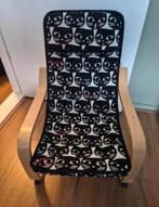 Ikea kinderstoel met leuke print, Gebruikt, Zwart, Ophalen of Verzenden, Stof