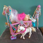 Barbie paardenverzorgingset met paard en veulen, Ophalen of Verzenden, Gebruikt, Barbie