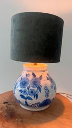Custom made lamp met unieke Delfts blauwe voet, Ophalen, Minder dan 50 cm
